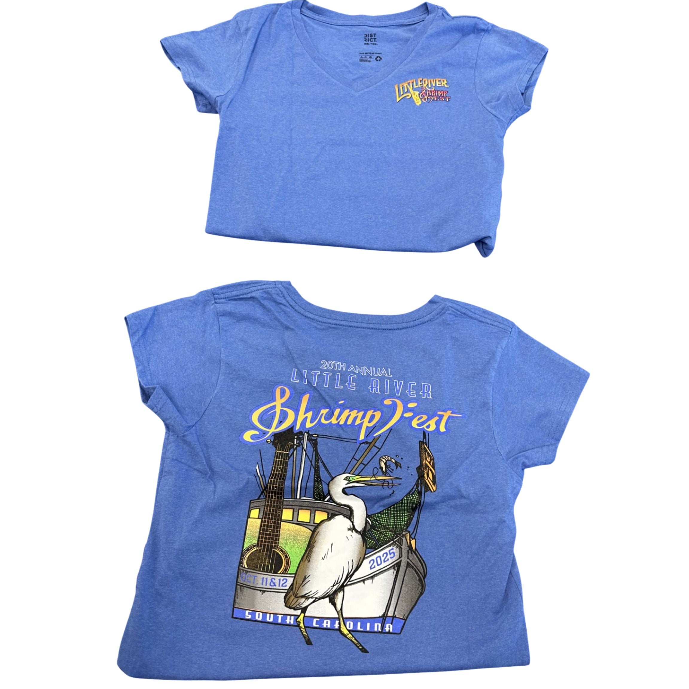 ShrimpFest Short Sleeve - Blue V- Neck